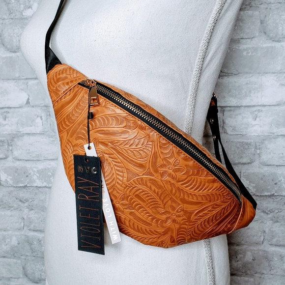 tooled leather fanny pack